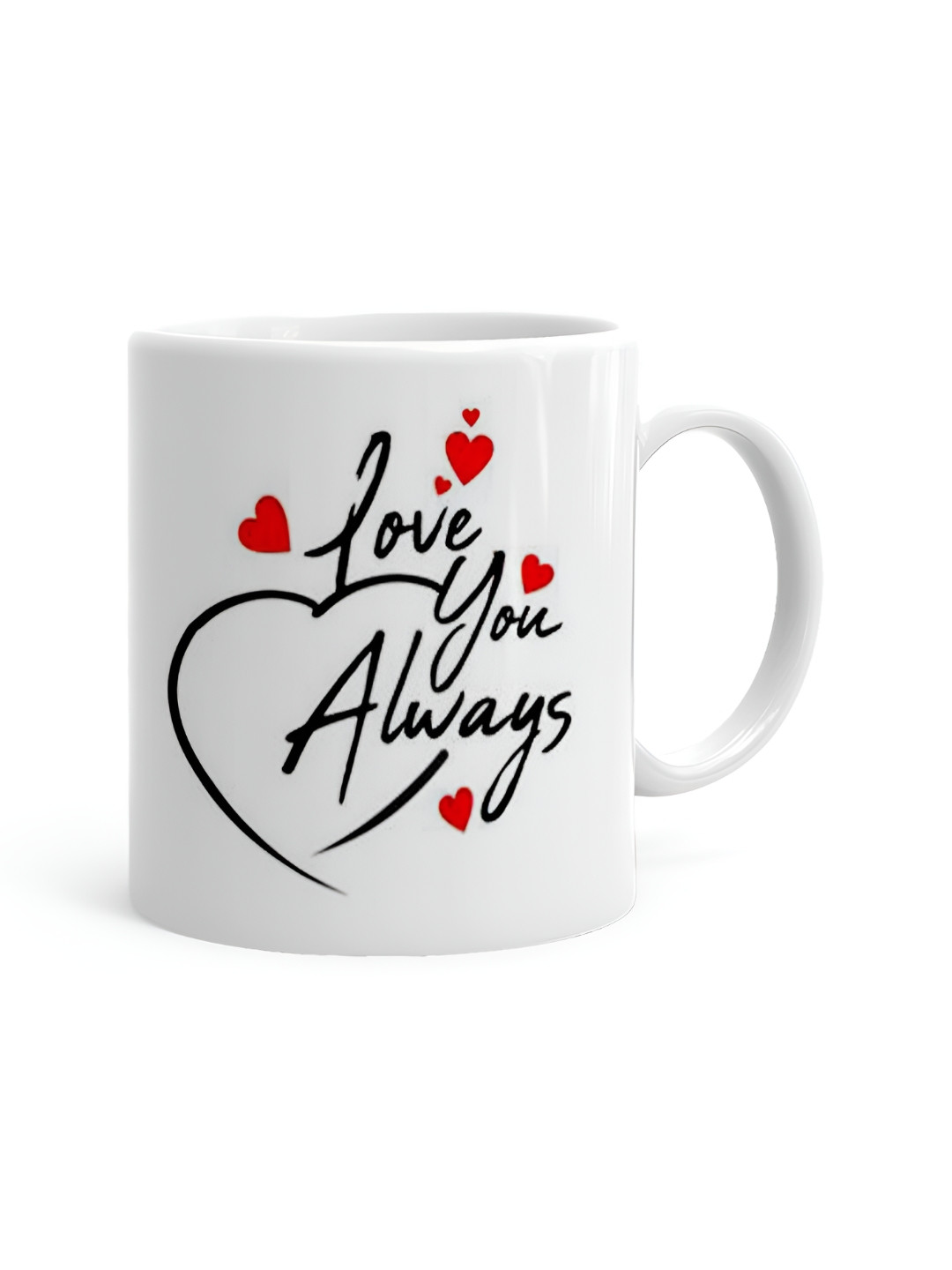 Khakee Rusham Name Personalised White Typography Ceramic Handmade Mug-325ml