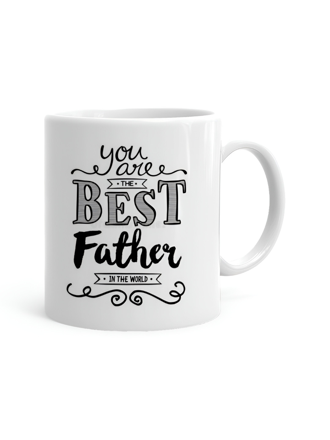 Khakee Glazed Face White Typography Ceramic Handmade Mug-325ml