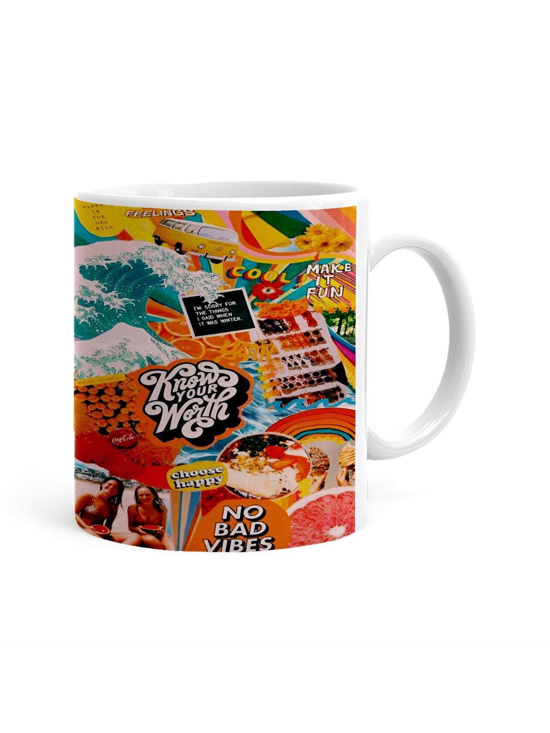 Khakee Teresa Zeno White Typography Ceramic Microwave Safe Mug-325ml