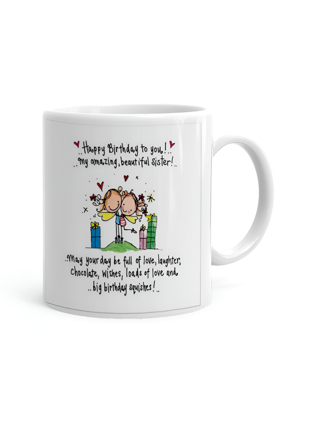 Khakee Premia Series Kosmia White Typography Ceramic Handmade Mug-325ml