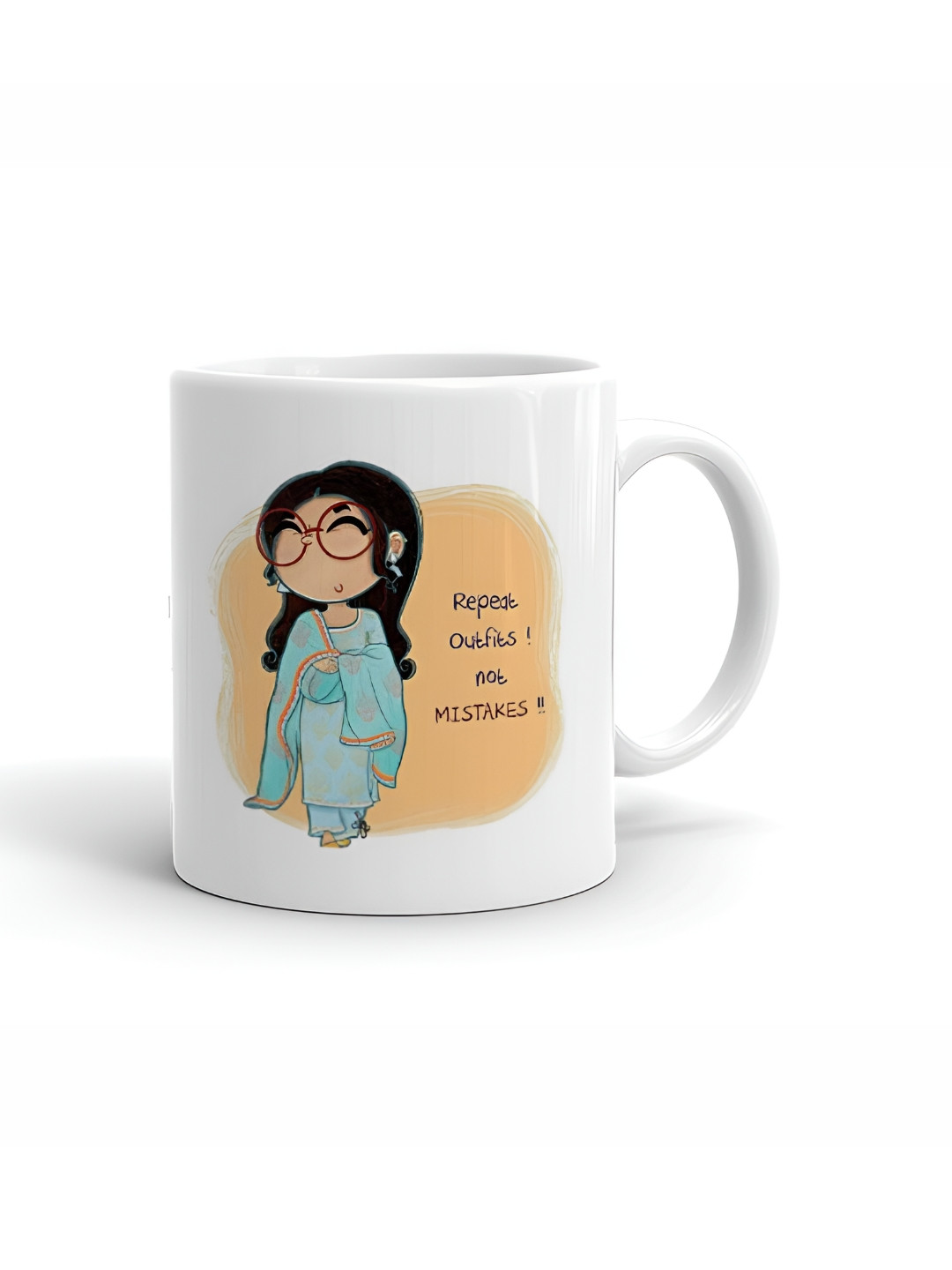 Khakee Fido Sip & Inspire White Typography Ceramic Microwave Safe Mug-325ml