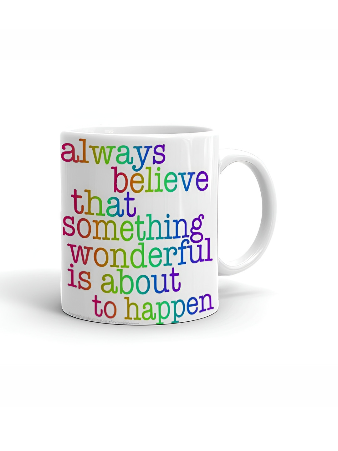 Khakee Beautiful Unicorn Head White Typography Ceramic Handmade Mug-325ml