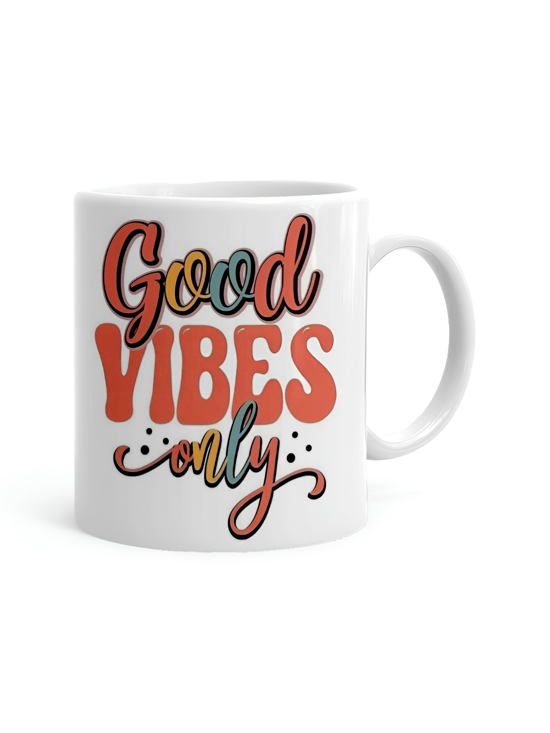 Khakee Personalised Heart Handle White Typography Ceramic Handmade Mug-325ml