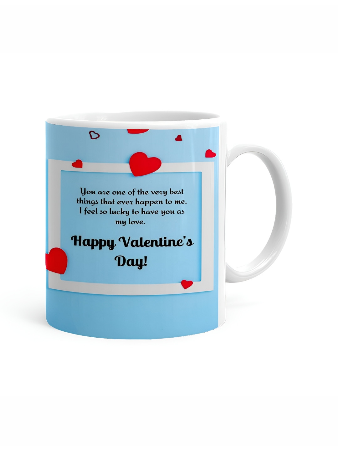 Khakee My Heart Belongs To Him White Typography Ceramic Handmade Mug-320ml