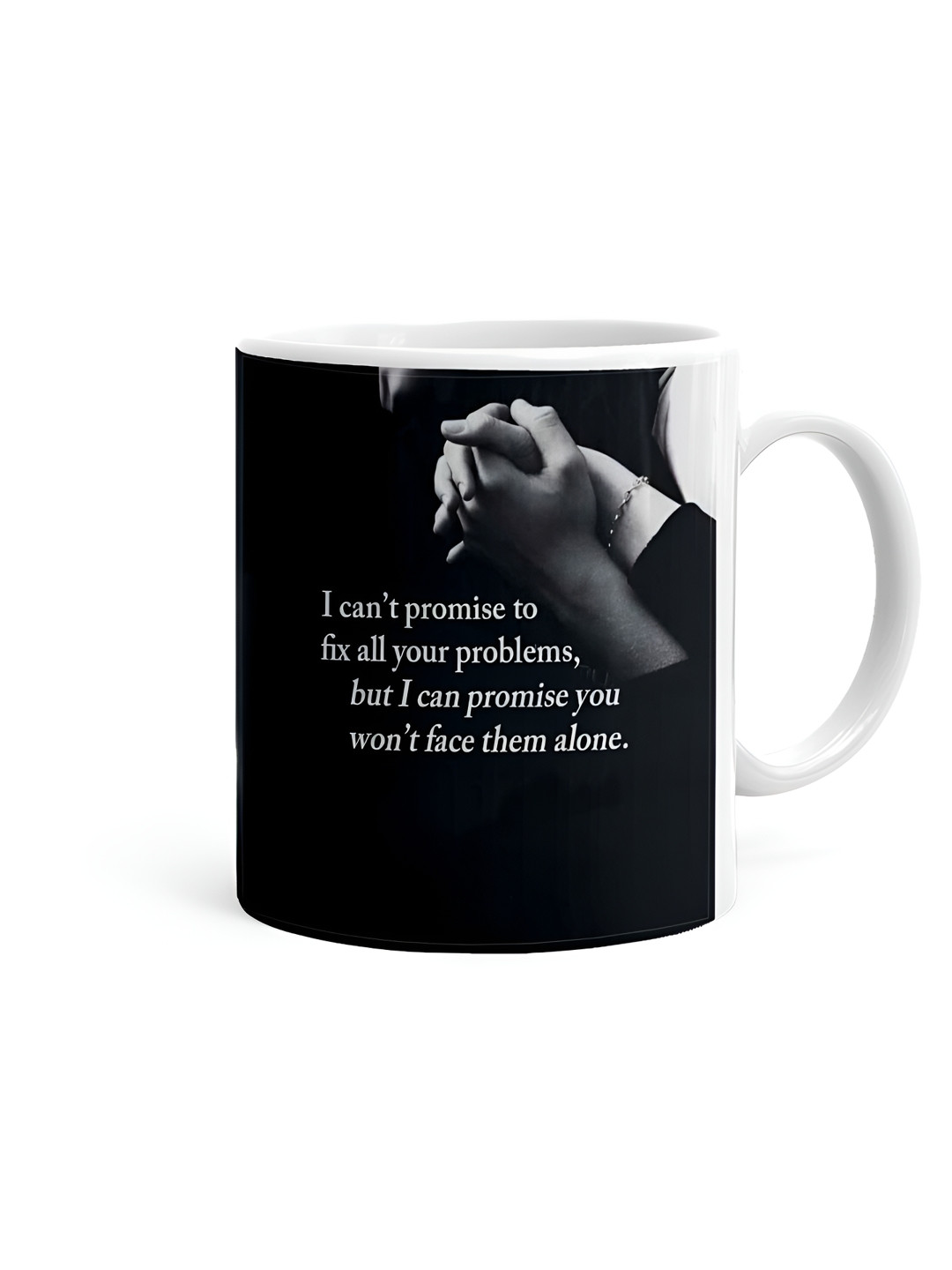 Khakee My Heart Belongs to Her White Typography Ceramic Microwave Safe Mug-325ml