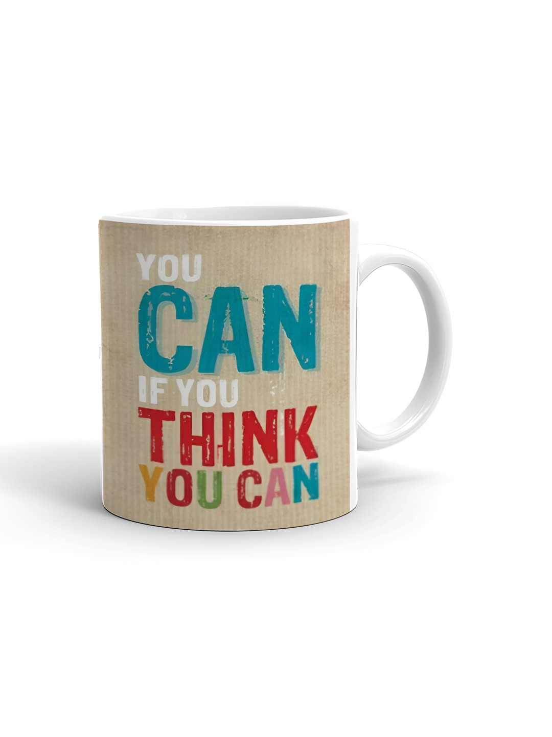 Khakee New Modern Design White Typography Ceramic Handmade Mug-325ml