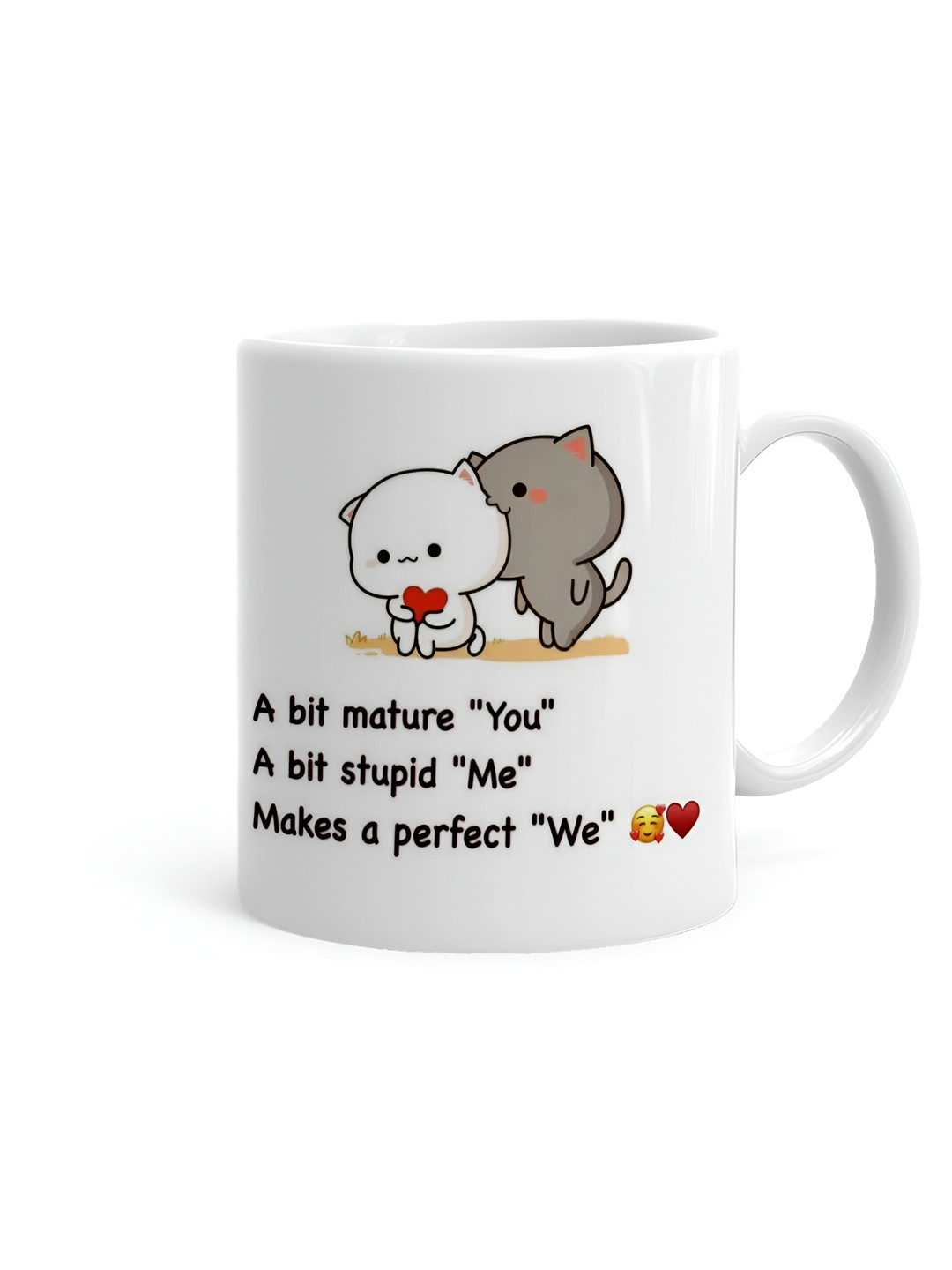 Khakee Classic charm White Typography Ceramic Handmade Mug-325ml