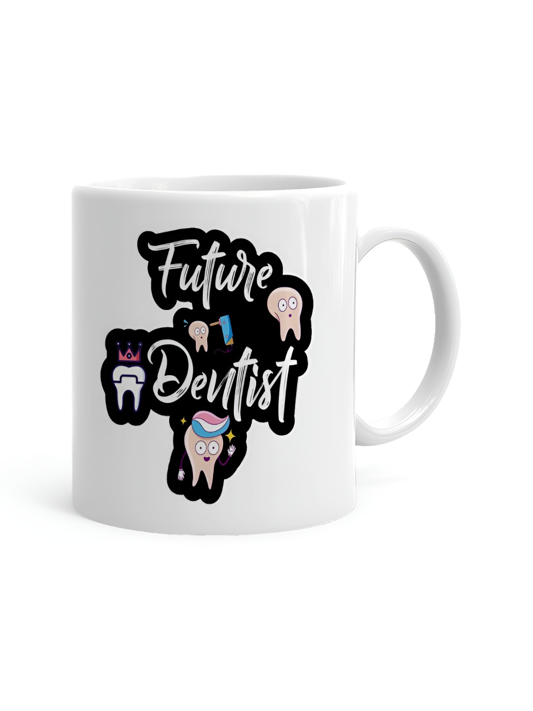 Khakee Opal White Typography Ceramic Handmade Mug-325ml