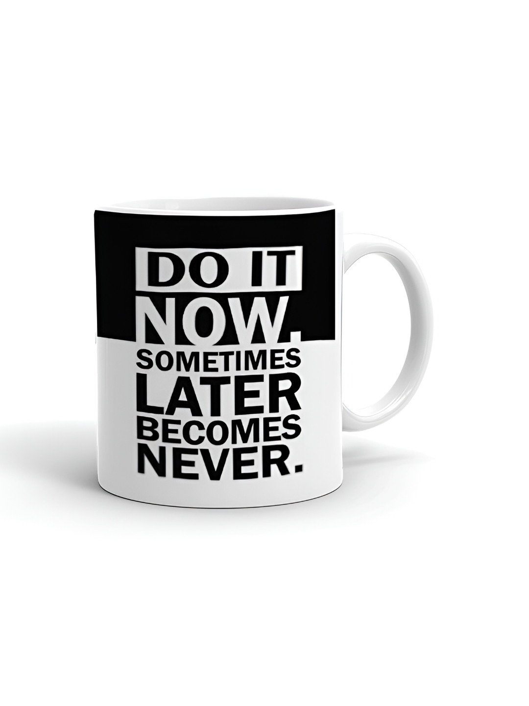 Khakee Life Is Like A Camera White Typography Ceramic Handmade Mug-325ml