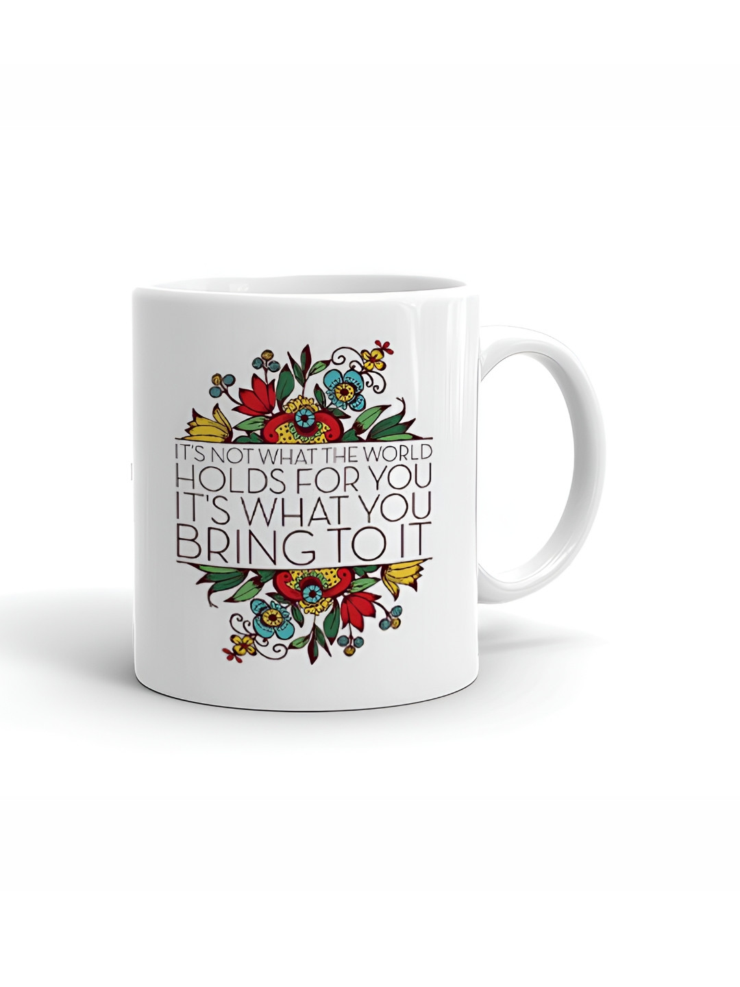 Khakee Whistling Thrush White Typography Ceramic Microwave Safe Mug-325ml