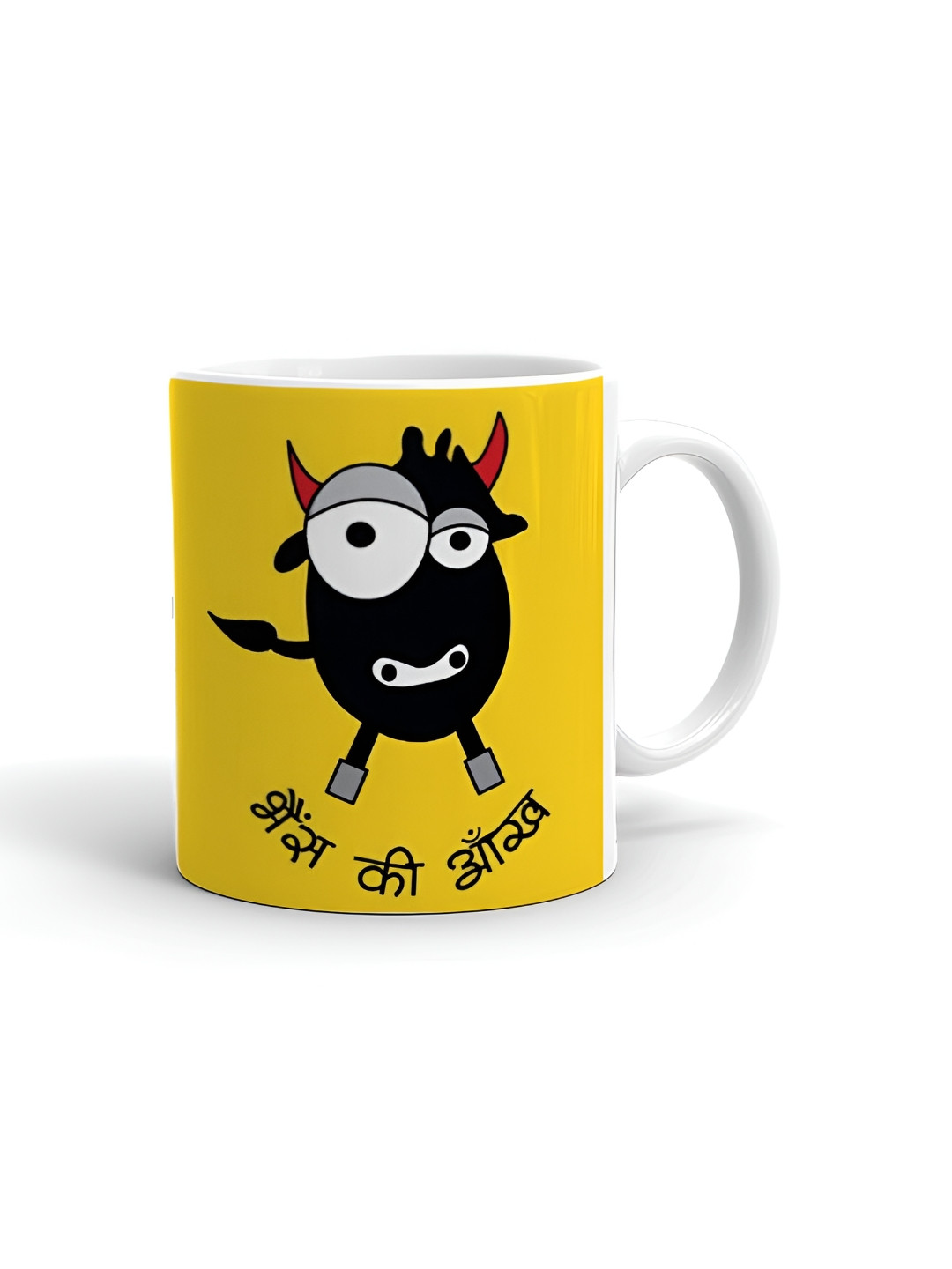 Khakee Lime Espresso Shot White Typography Ceramic Handmade Mug-325ml