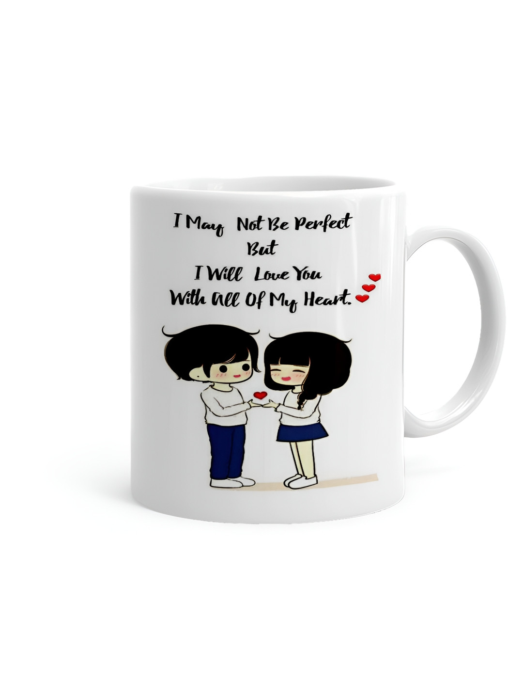 Khakee 24K Gold White Typography Ceramic Microwave Safe Mug-325ml