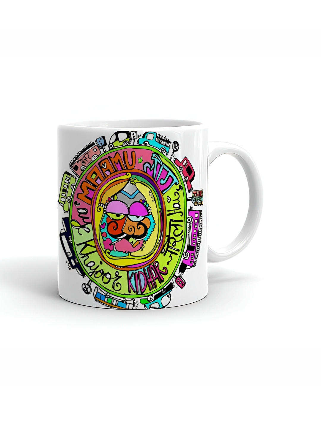 Khakee New Baby Born White Typography Ceramic Microwave Safe Mug-325ml