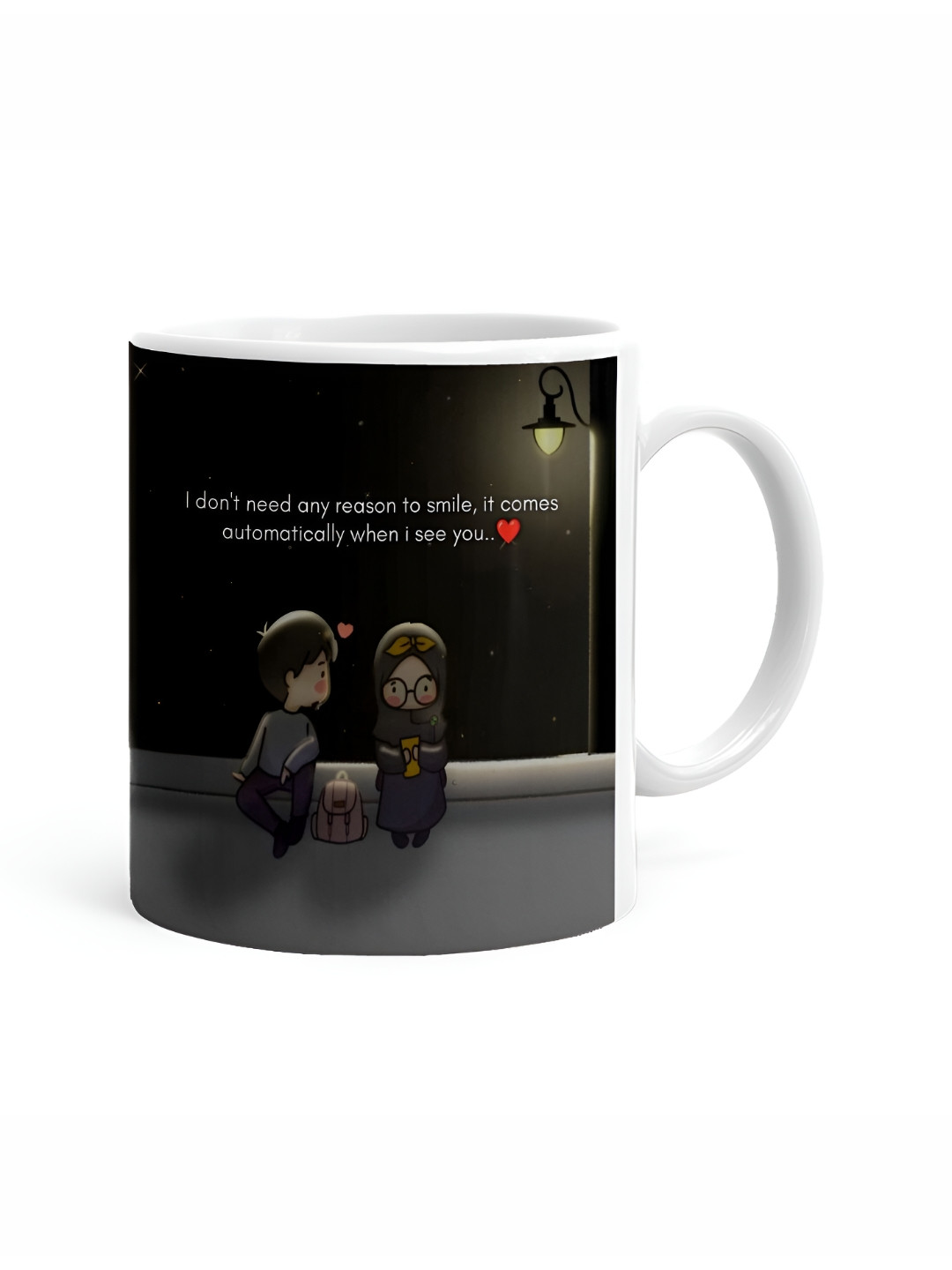 Khakee Premium & Golden Design White Typography Ceramic Handmade Mug-325ml