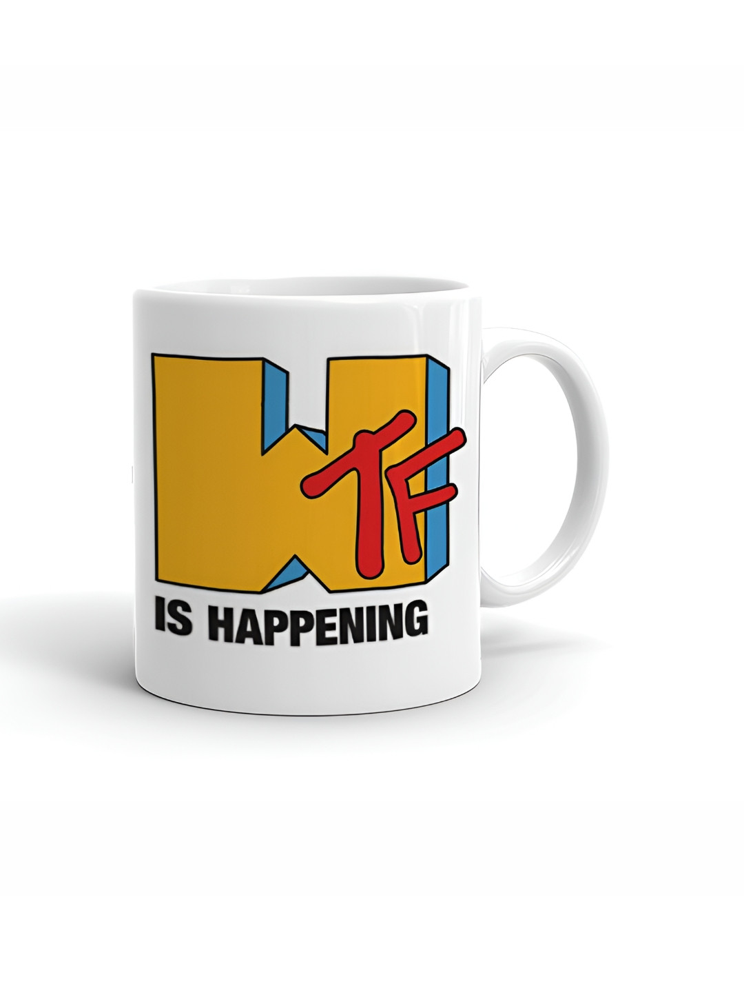 Khakee Grapevine Bliss White Typography Ceramic Microwave Safe Mug-325ml