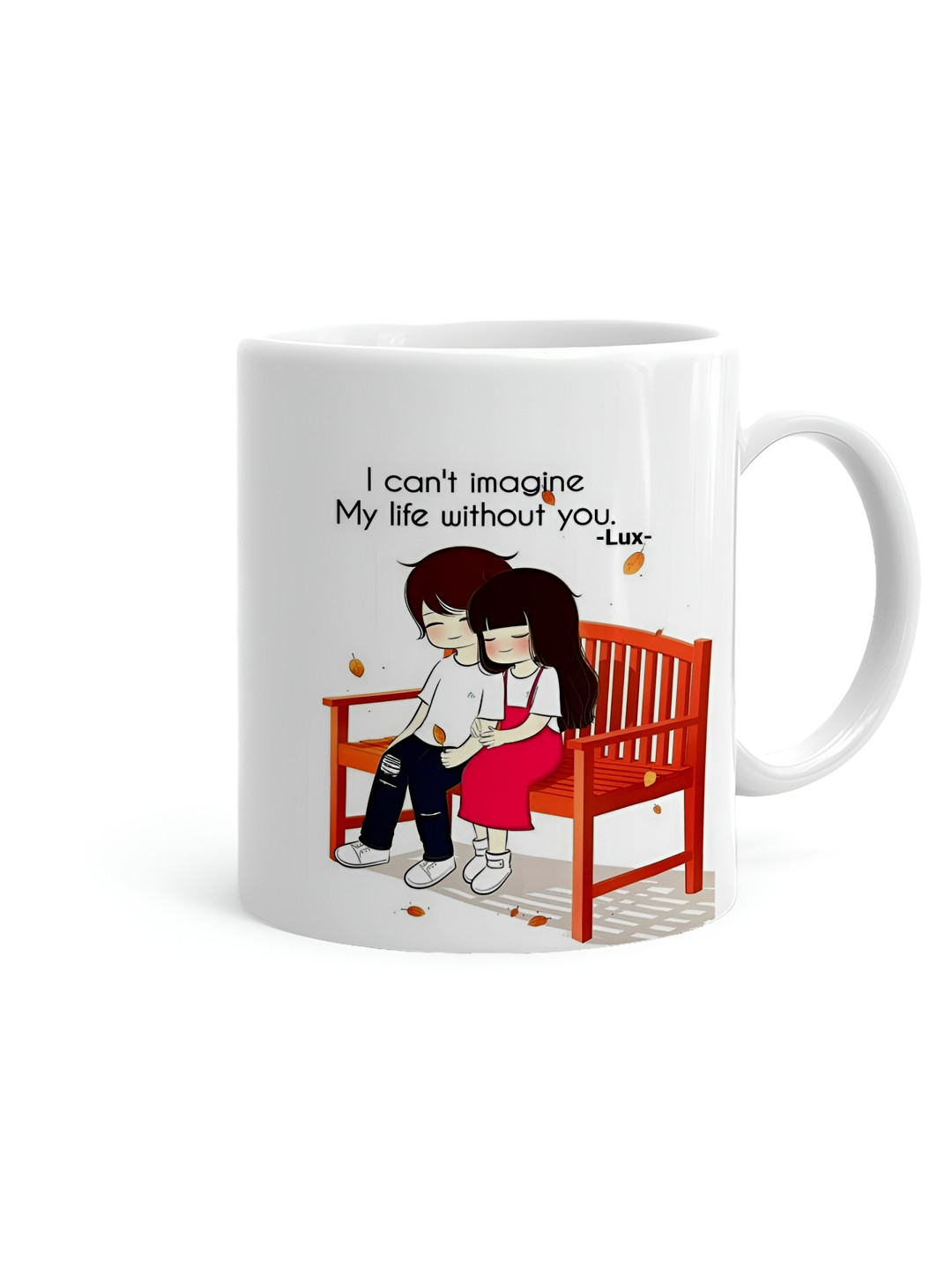 Khakee Personalised Adorable Name White Typography Ceramic Microwave Safe Mug-325ml