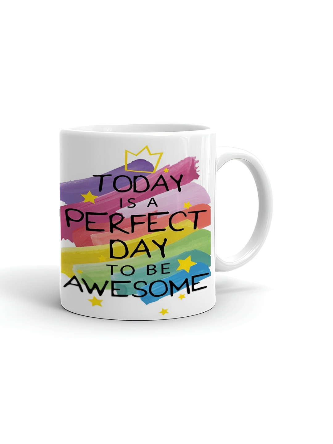 Khakee Happy Birthday My Friend White Typography Ceramic Handmade Mug-325ml