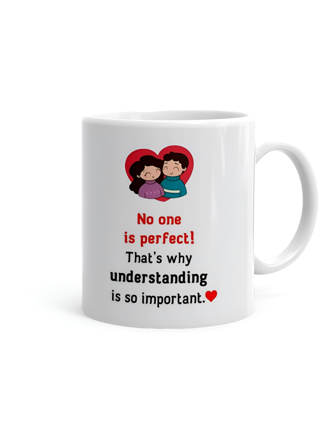 Khakee Pregnant Couple White Typography Ceramic Handmade Mug-325ml