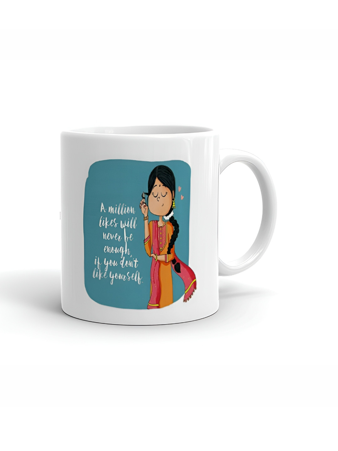 Khakee Dont Disturb White Typography Ceramic Handmade Mug-325ml