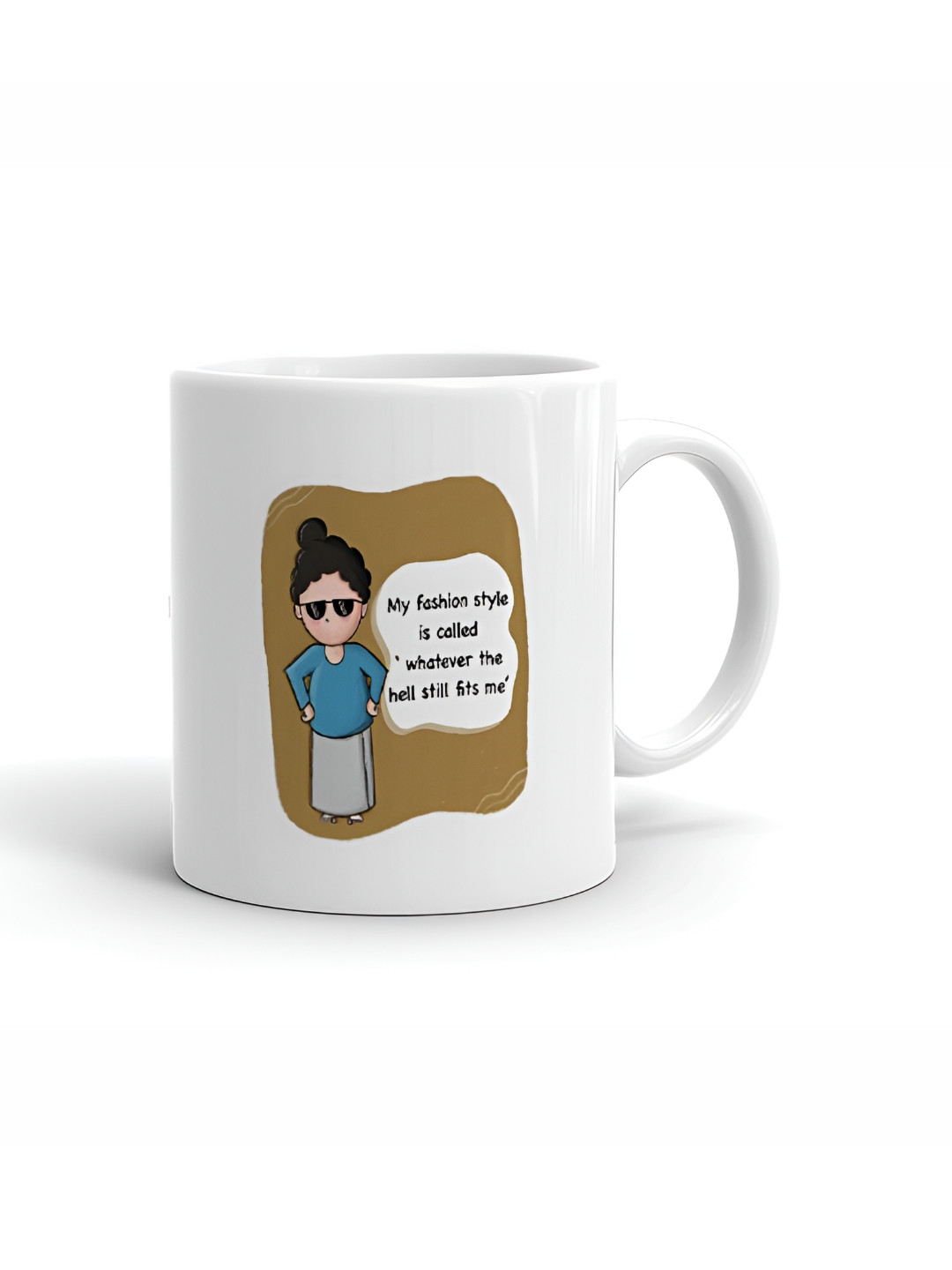 Khakee Alphabets White Typography Ceramic Microwave Safe Mug-325ml