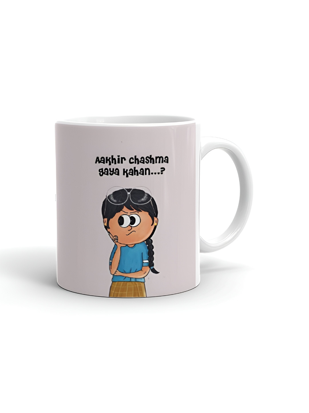 Khakee Brew Buddy White Typography Ceramic Microwave Safe Mug-325ml