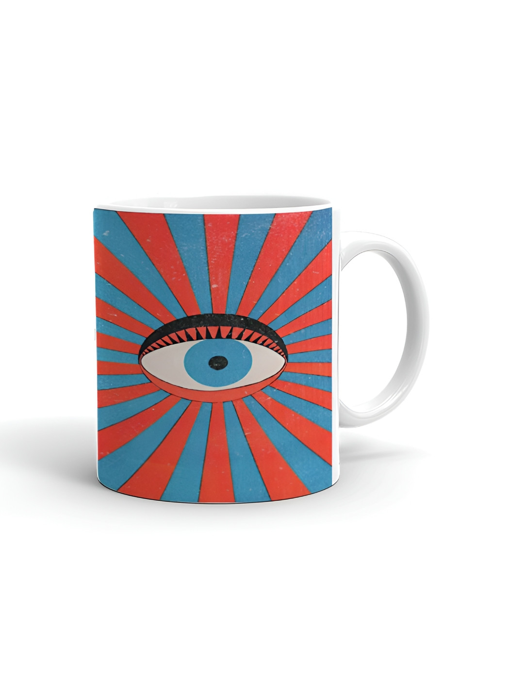 Khakee Double Layer White Graphic Ceramic Handmade Mug-325ml