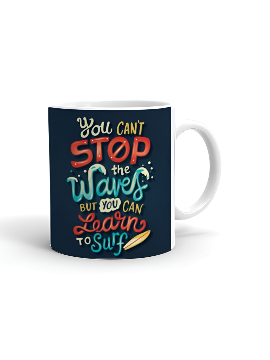 Khakee The Cute Cow White Typography Ceramic Handmade Mug-325ml