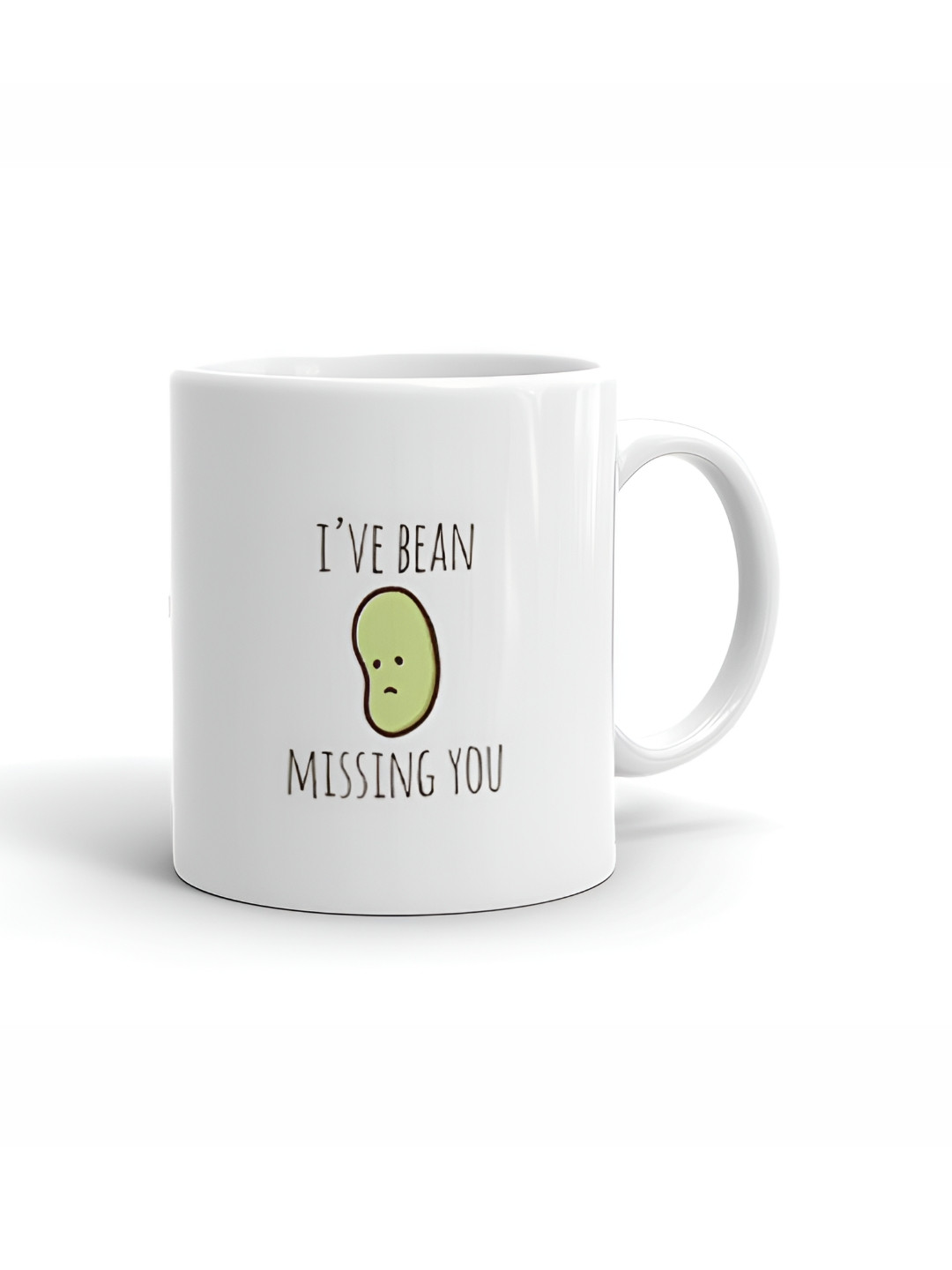 Khakee Boy and Girl Holding Love Balloon Valentine Love Theme White Typography Ceramic Microwave Safe Mug-325ml