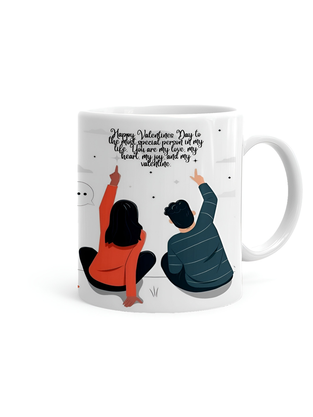 Khakee Cute Panda White Typography Ceramic Microwave Safe Mug-325ml