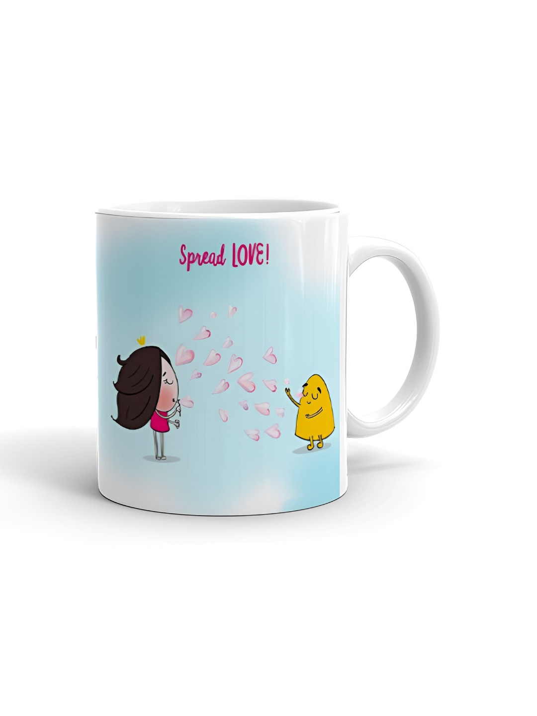 Khakee Gentle Glory White Typography Ceramic Handmade Mug-325ml