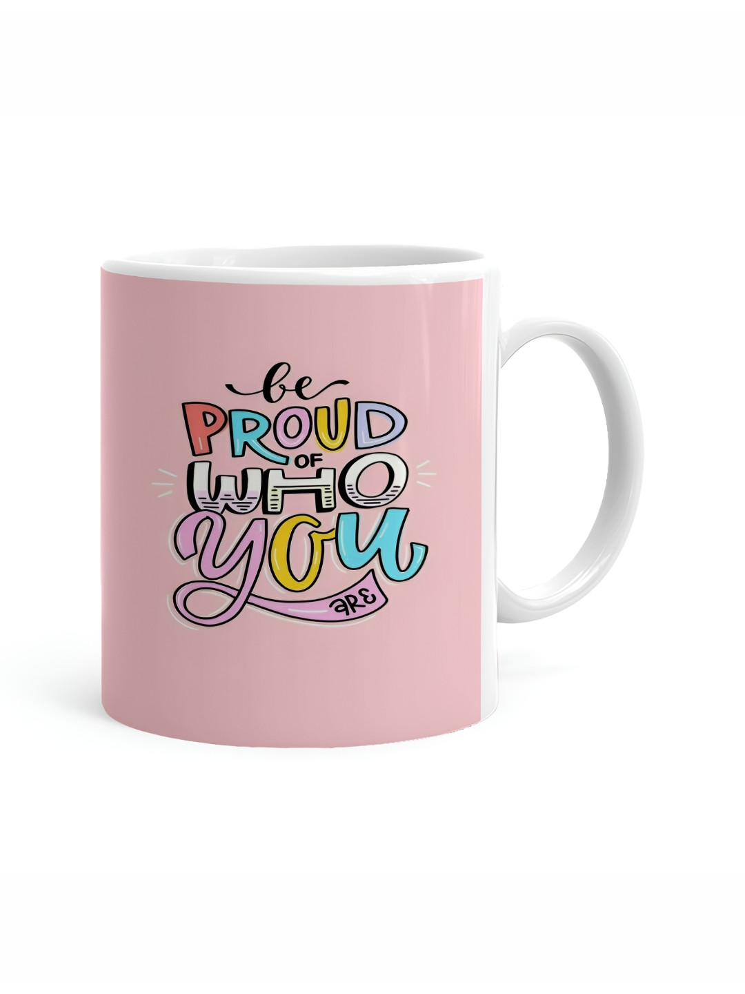 Khakee Evil Eye White Typography Ceramic Microwave Safe Mug-325ml