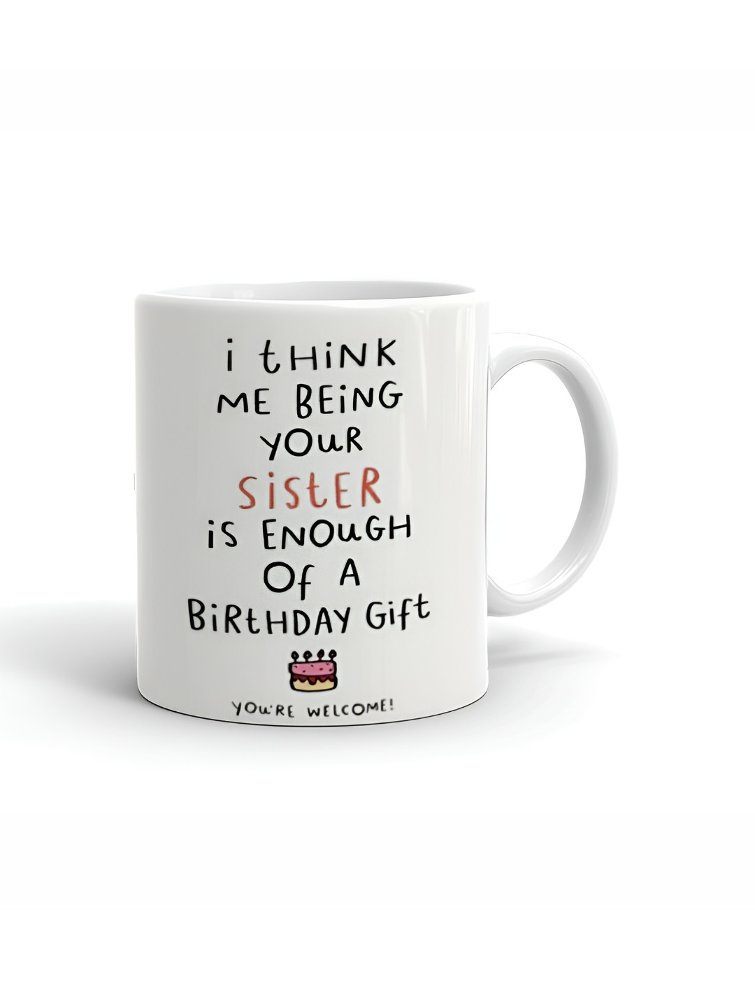 Khakee Herbs White Typography Ceramic Handmade Mug-325ml