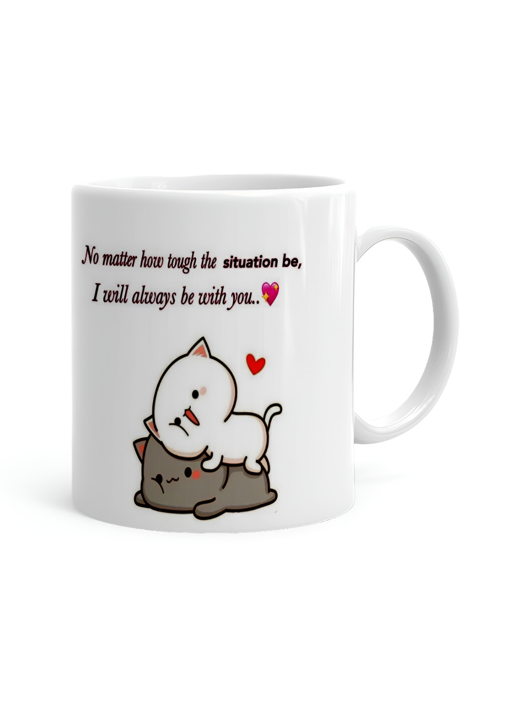 Khakee Your Arms are My Favourite Place in This World White Typography Ceramic Handmade Mug-325ml