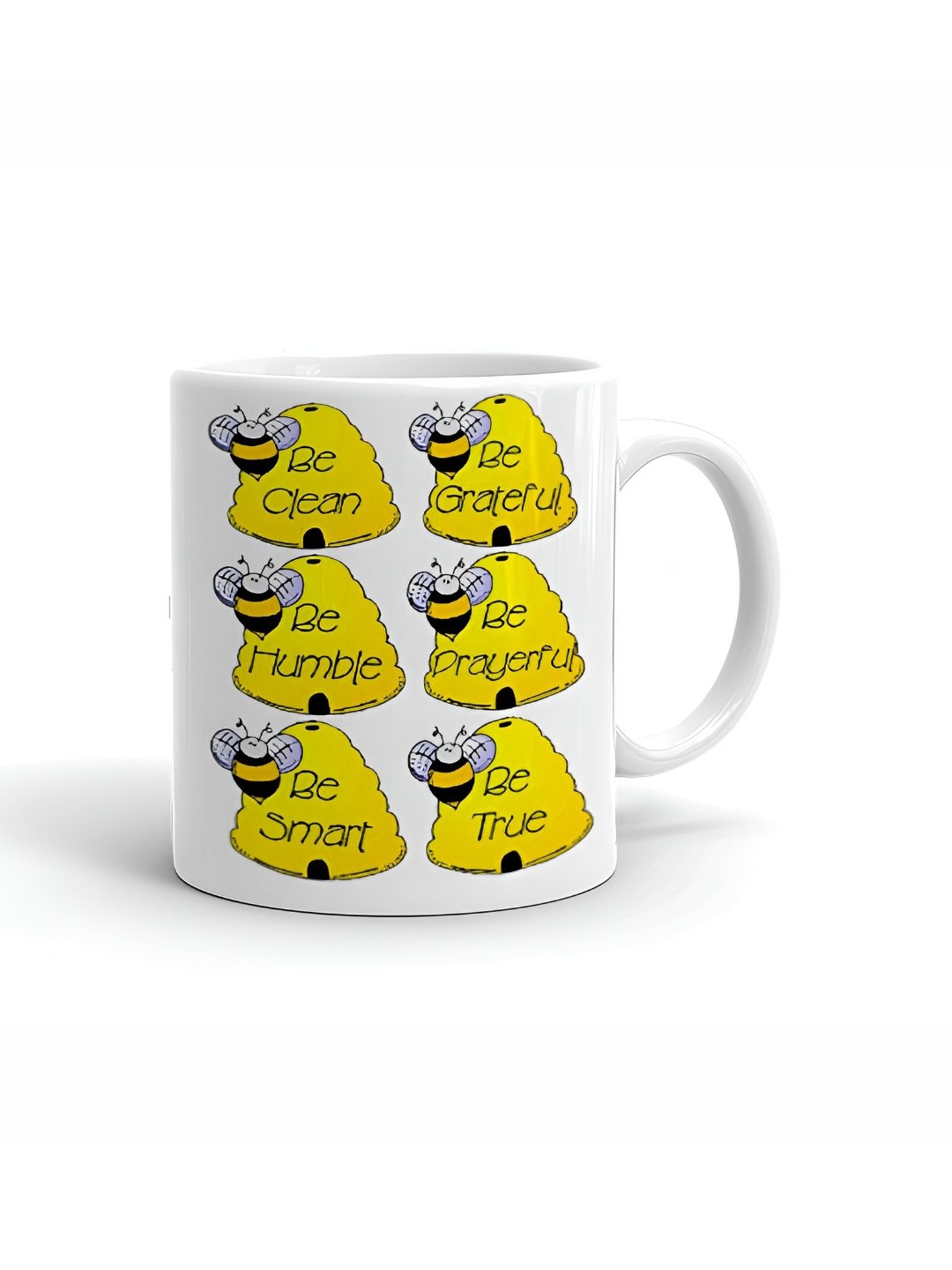 Khakee Apex White Typography Ceramic Handmade Mug-325ml