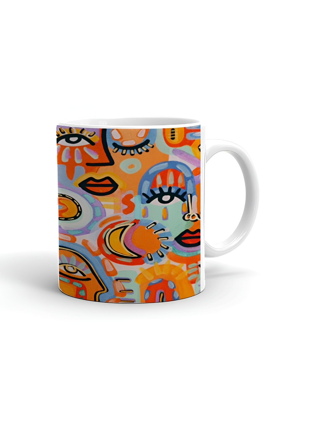 Khakee 3D Cupcake Inside Figurine White Abstract Ceramic Microwave Safe Mug-325ml