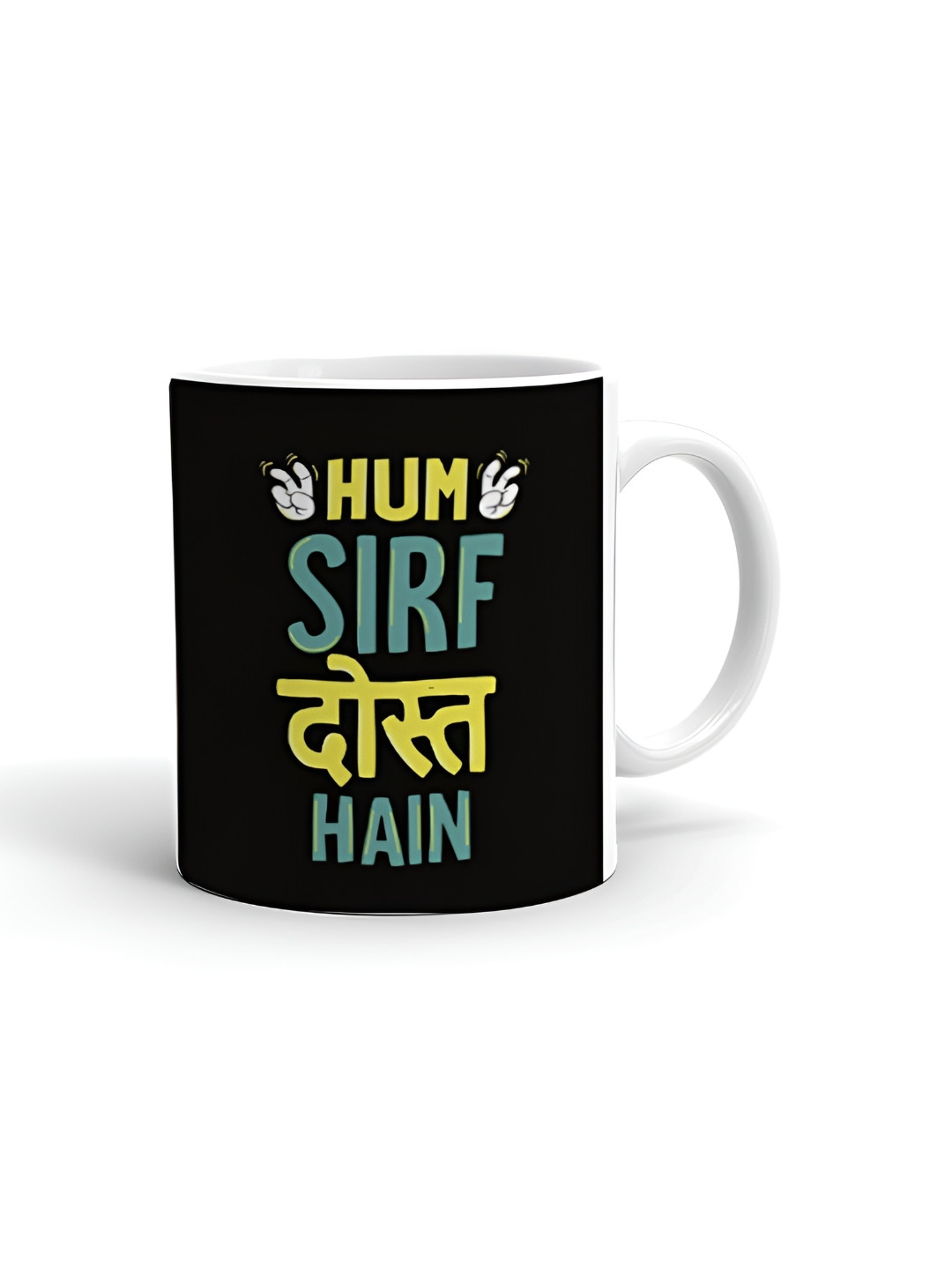 Khakee Rosy Finch White Typography Ceramic Handmade Mug-325ml