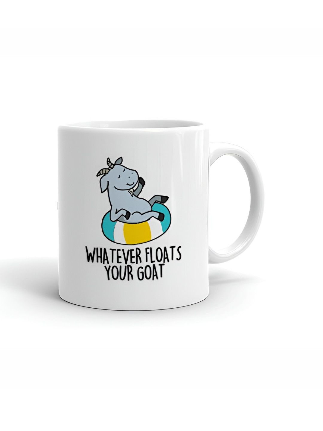 Khakee Alphabets Character White Typography Ceramic Handmade Mug-325ml