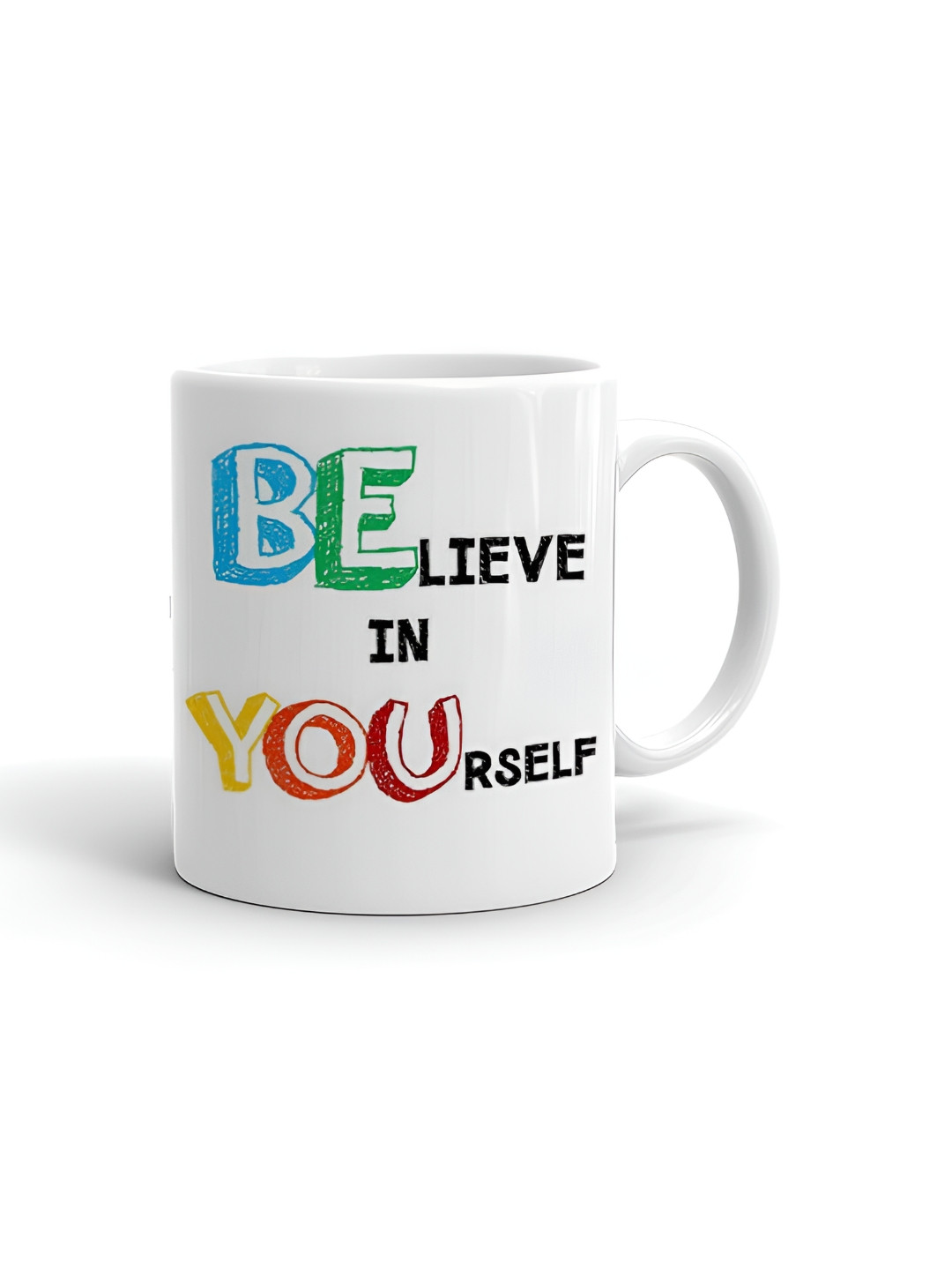 Khakee Leafline White Typography Ceramic Handmade Mug-325ml