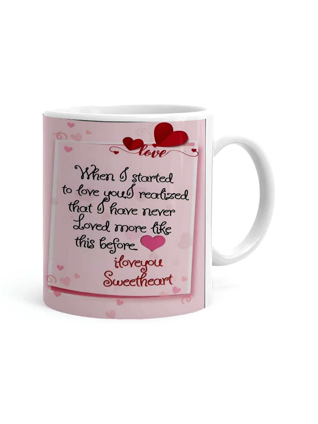 Khakee Negative Thoughts White Typography Ceramic Microwave Safe Mug-325ml