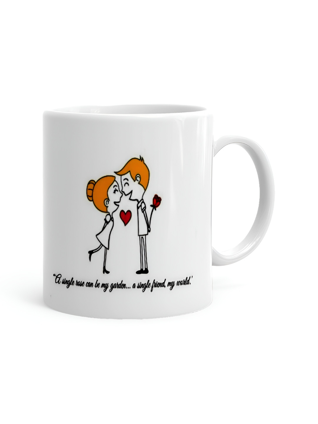 Khakee O Stree Chai Piyogi Typography White Typography Ceramic Handmade Mug-325ml