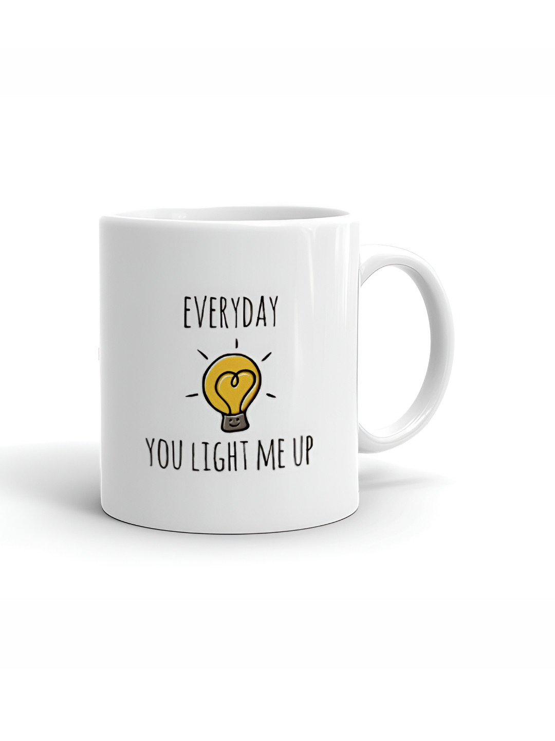 Khakee Evil Eye White Typography Ceramic Microwave Safe Mug-325ml