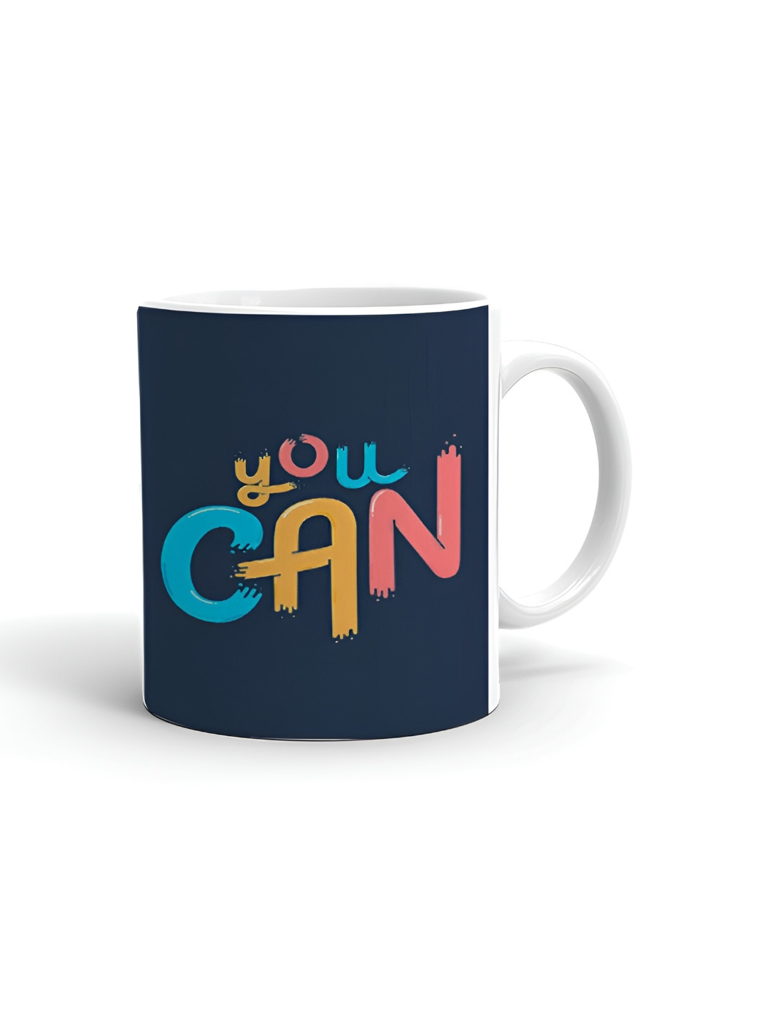 Khakee Clutter White Typography Ceramic Microwave Safe Mug-325ml