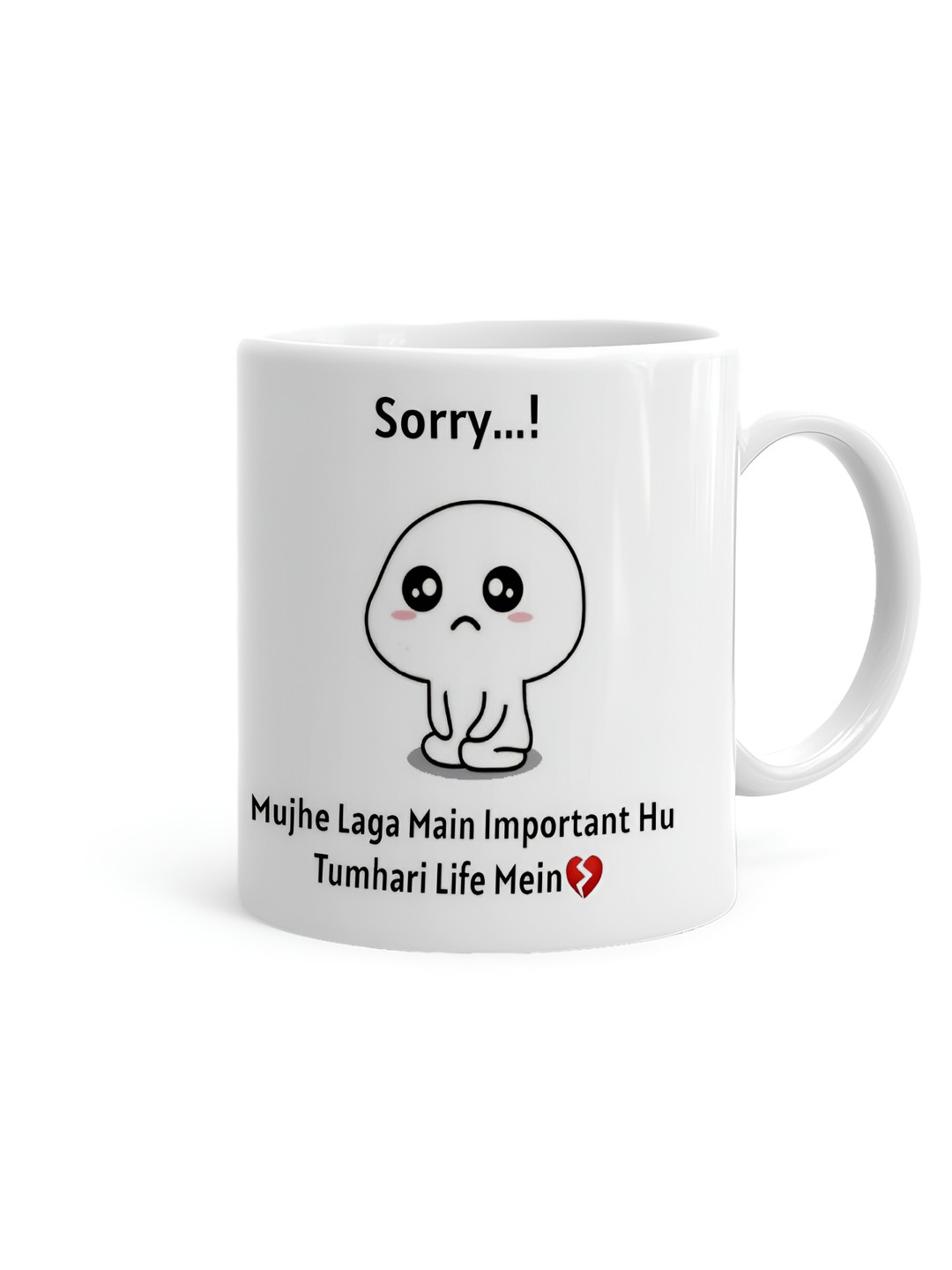 Khakee The Good Think In Life Are Better With You White Typography Ceramic Handmade Mug-325ml