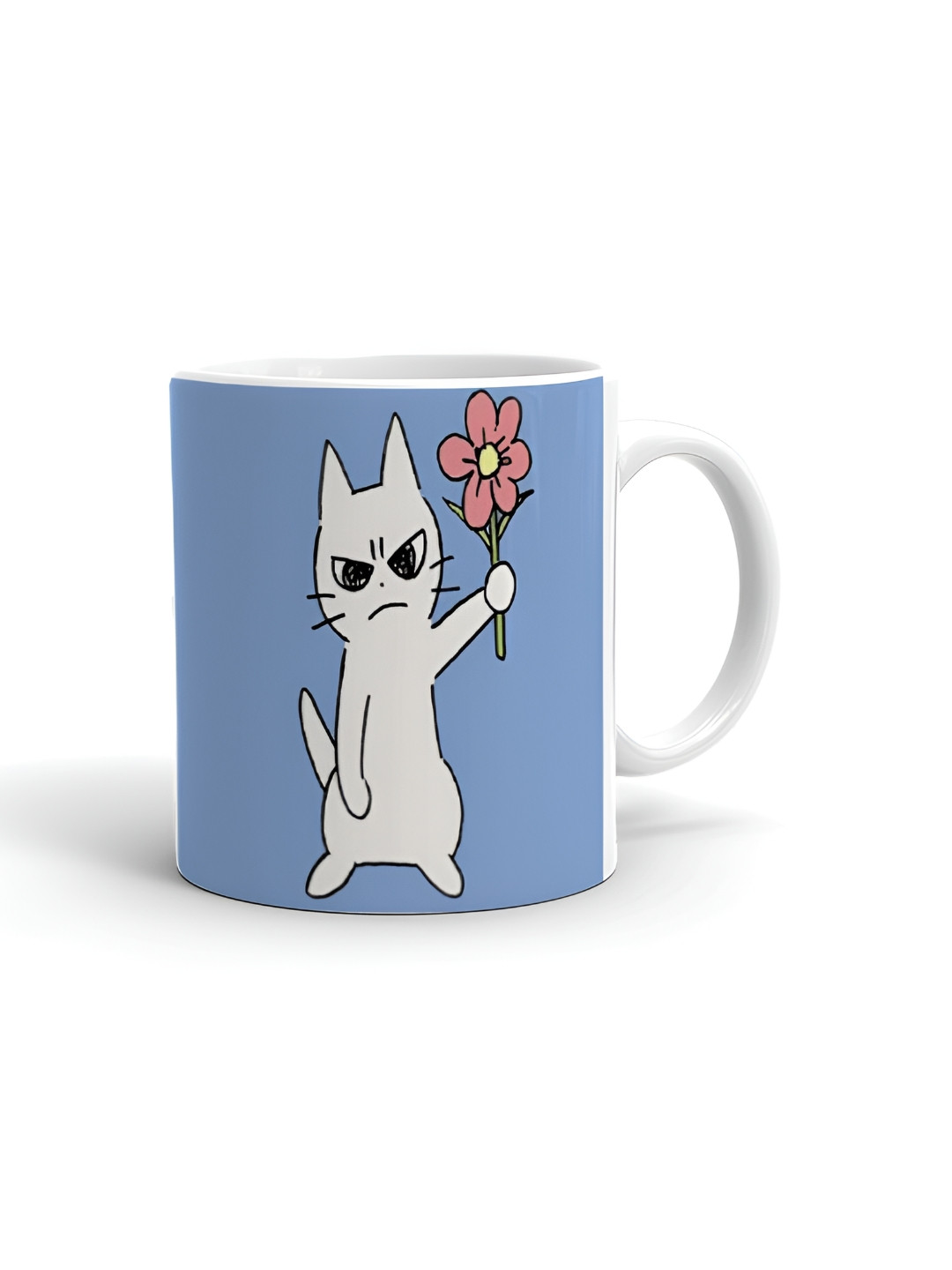 Khakee Premium & Golden Design White Conversational Ceramic Microwave Safe Mug-325ml