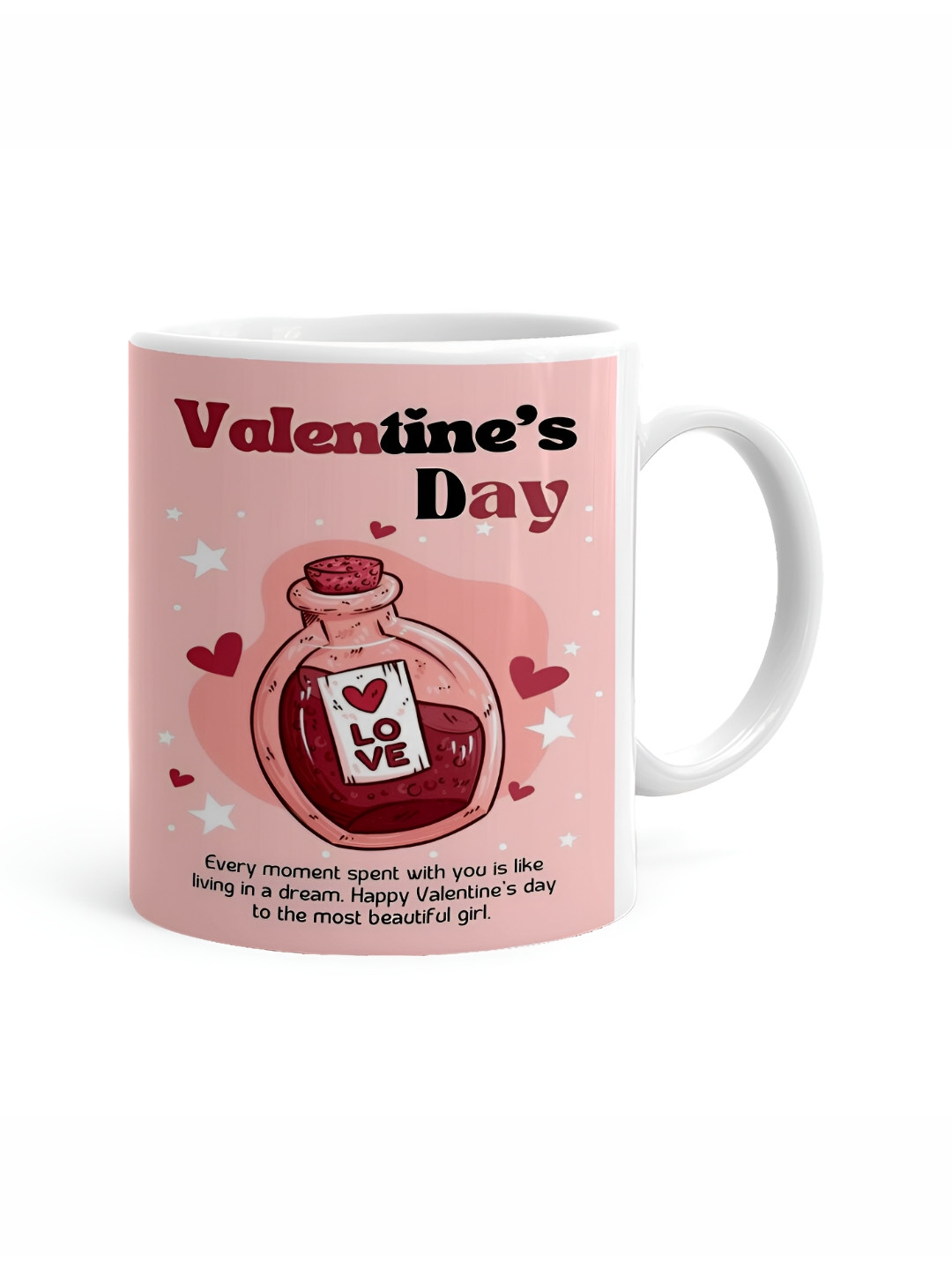 Khakee Wavy White Typography Ceramic Handmade Mug-325ml