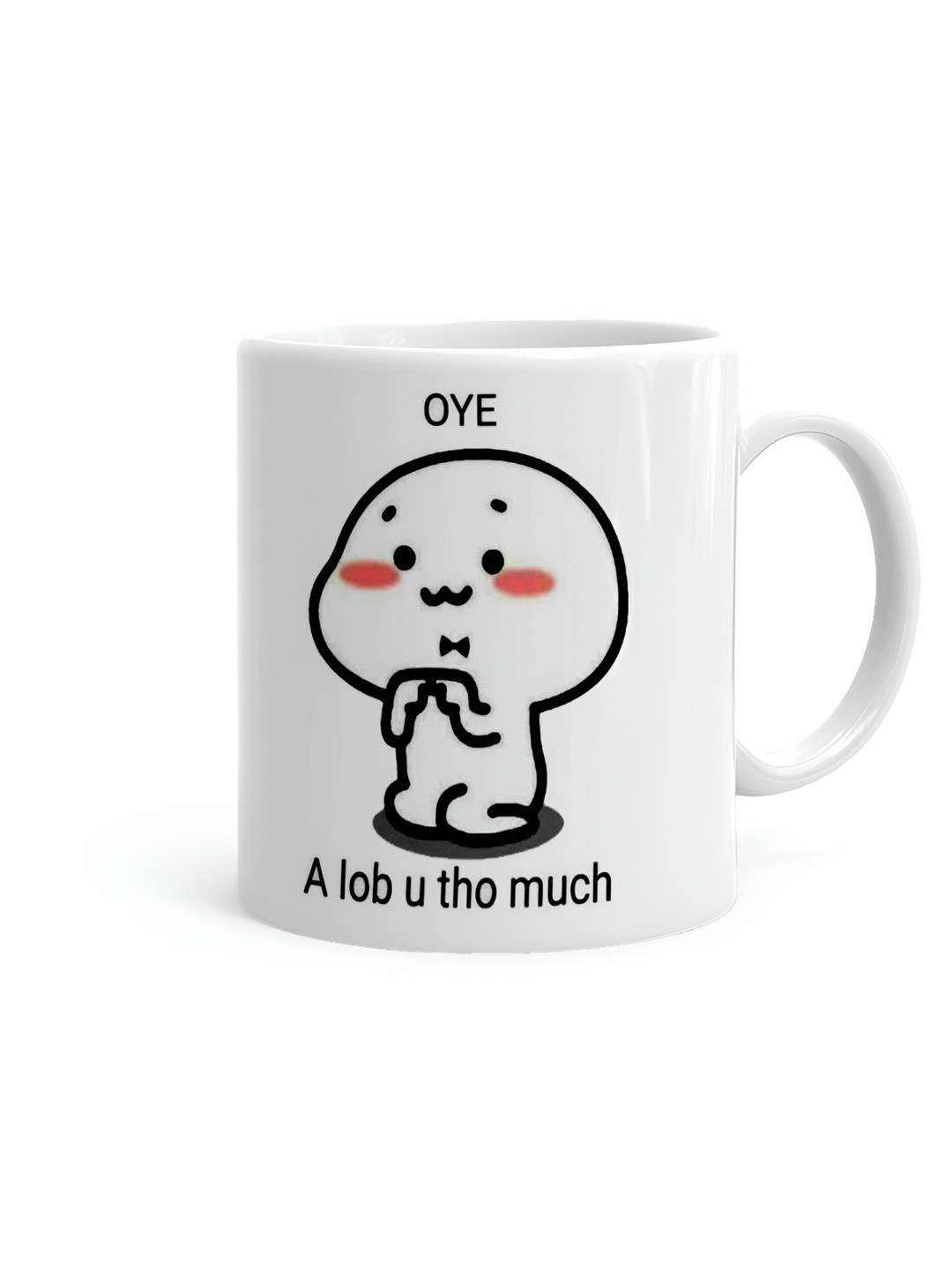 Khakee Queen White Typography Ceramic Handmade Mug-325ml