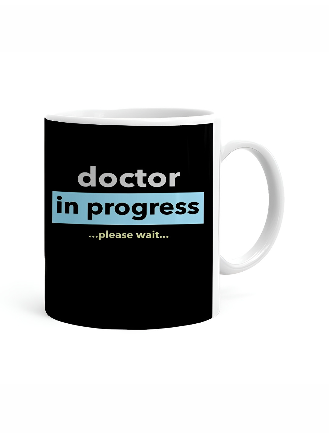 Khakee Rock White Typography Ceramic Handmade Mug-325ml