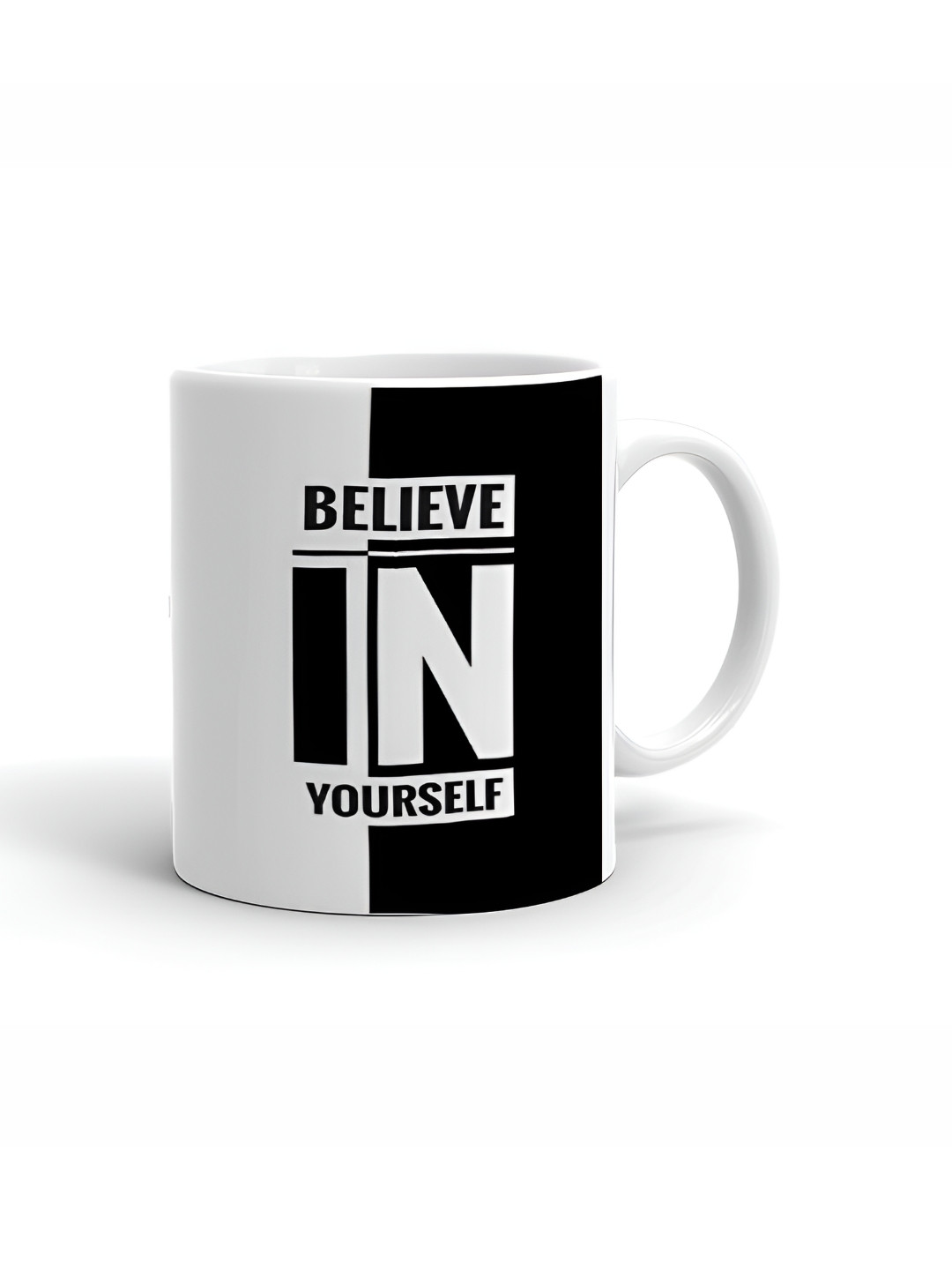 Khakee Bloom & Berry White Typography Ceramic Microwave Safe Mug-325ml