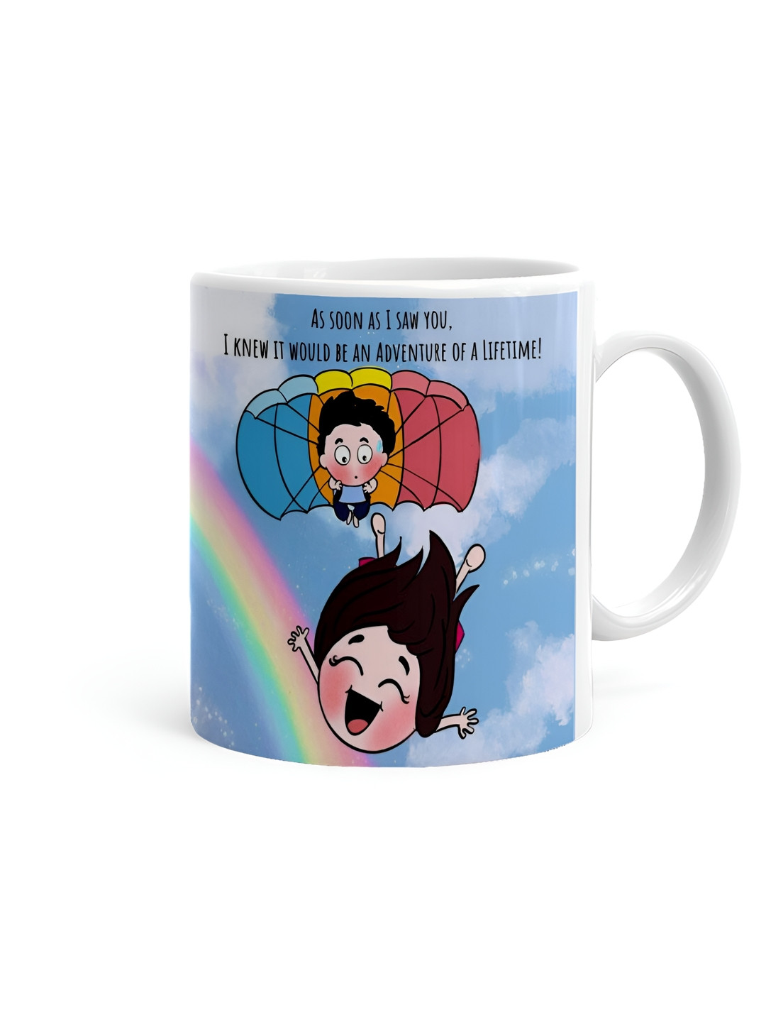 Khakee King Lotus White Typography Ceramic Microwave Safe Mug-325ml