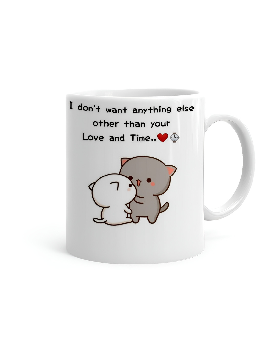 Khakee Love Wine Glass White Typography Ceramic Handmade Mug-325ml